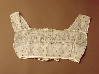 Bodice, embroidered with flattened silver wire, c.1805-10